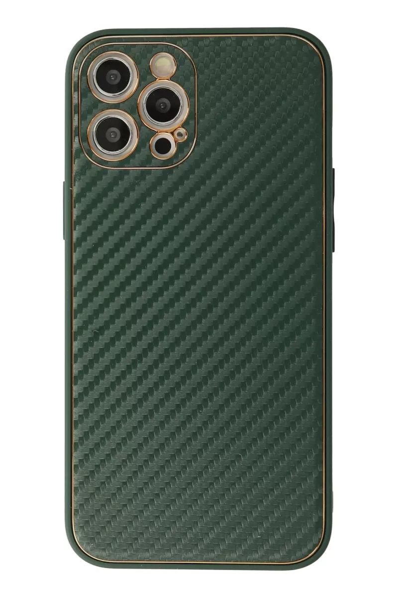 Newface Apple iPhone 12 Pro Max Kılıf Coco Karbon Silikon - Yeşil
