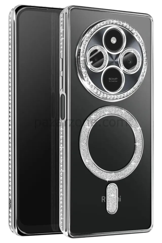 Newface Xiaomi Redmi 14C Joke Simli Magneticsafe Kılıf - Gümüş