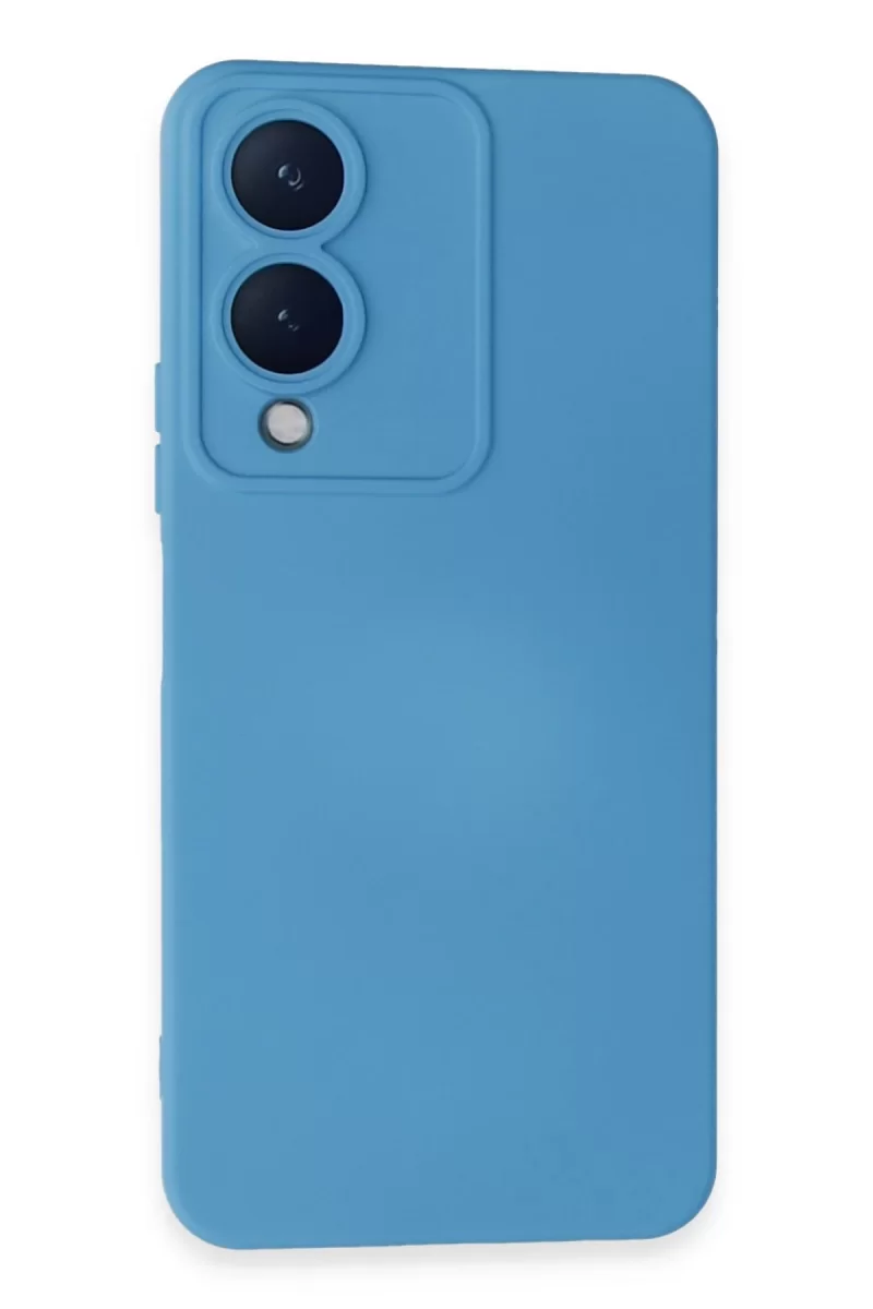 Newface Vivo Y17S Kılıf Nano içi Kadife Silikon - Mavi