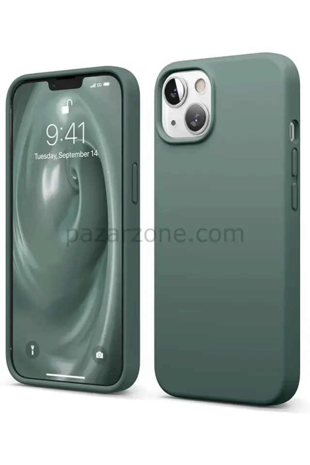 Newface Apple iPhone 14 Kılıf First Silikon - Koyu Yeşil