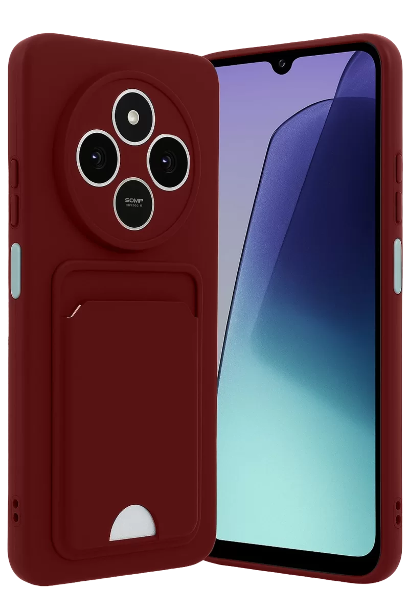 Newface Xiaomi Redmi 14C Kelvin Kartvizitli Silikon - Bordo