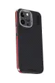 Joko Apple iPhone 15 Pro Max Kılıf Aramid 600D Kevlar Karbon Fiber Magsafe Kapak - Kırmızı