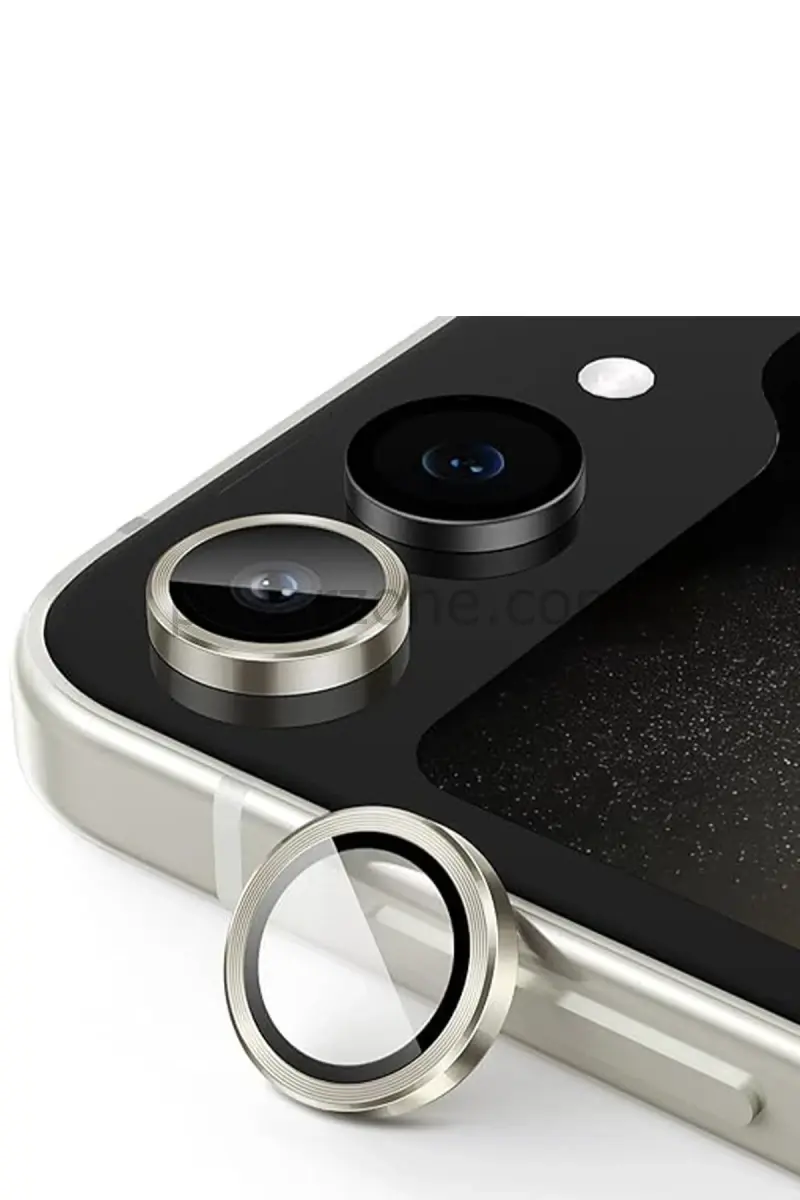 Newface Samsung Galaxy Z Flip 5 Valdez Metal Kamera Lens - Krem