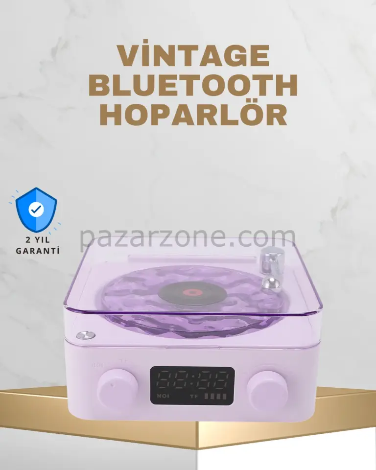 Retro Pikap Tasarımlı Bluetooth Hoparlör – Projektörlü Şarjlı Lamba