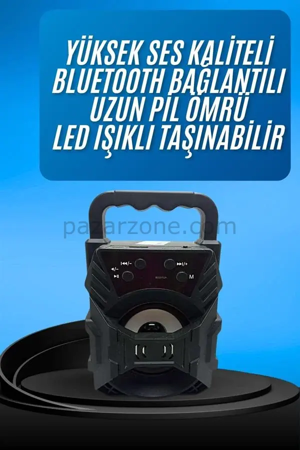 Işıklı Bluetooth Hoparlör Ses Bombası Taşınabilir Yüksek Ses Kaliteli Radyo Özelliği