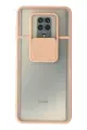 Newface Xiaomi Redmi Note 9 Pro Kılıf Palm Buzlu Kamera Sürgülü Silikon - Pembe