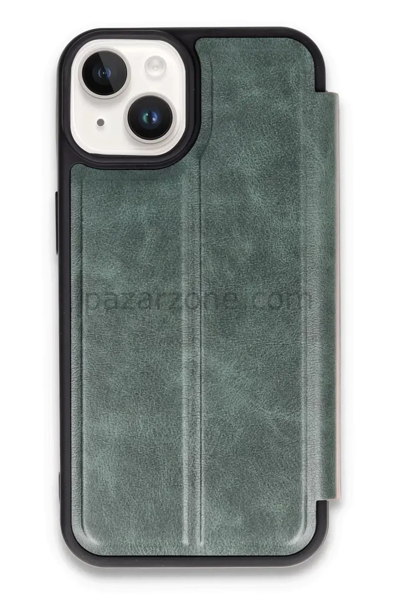 Newface Apple iPhone 14 Kılıf Flip Cover - Koyu Yeşil