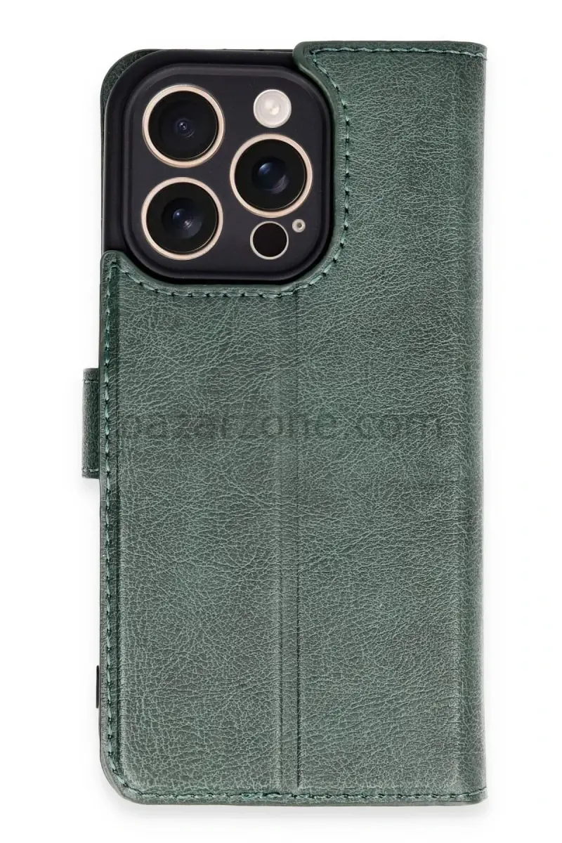 Newface Apple iPhone 16 Pro Kılıf Trend S Plus Kapaklı Kılıf - Yeşil