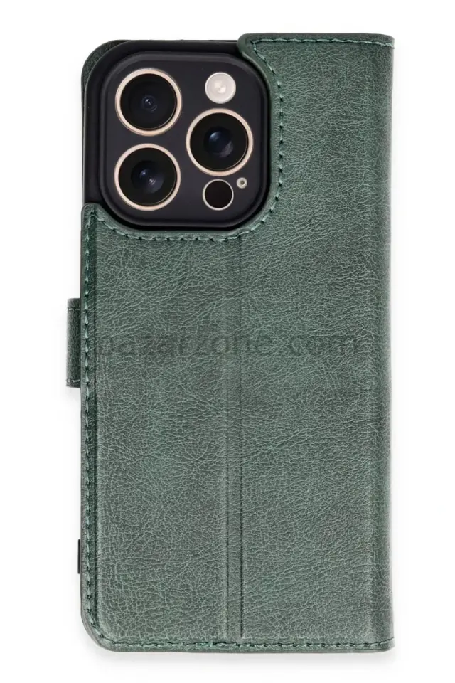Newface Apple iPhone 16 Pro Kılıf Trend S Plus Kapaklı Kılıf - Yeşil