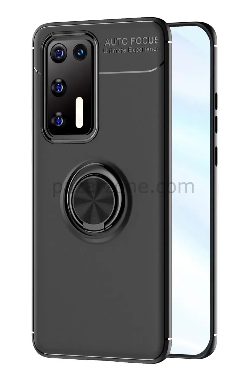 Newface Huawei P40 Kılıf Range Yüzüklü Silikon - Siyah