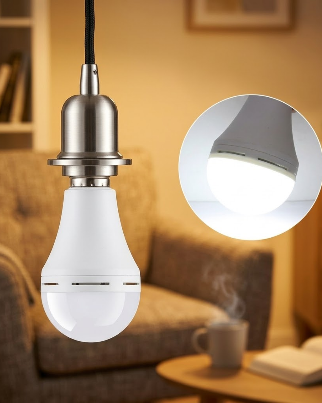 Elektrik Kesintisinde Yanan Şarjlı LED Ampul E27 6500K Güçlü Işık