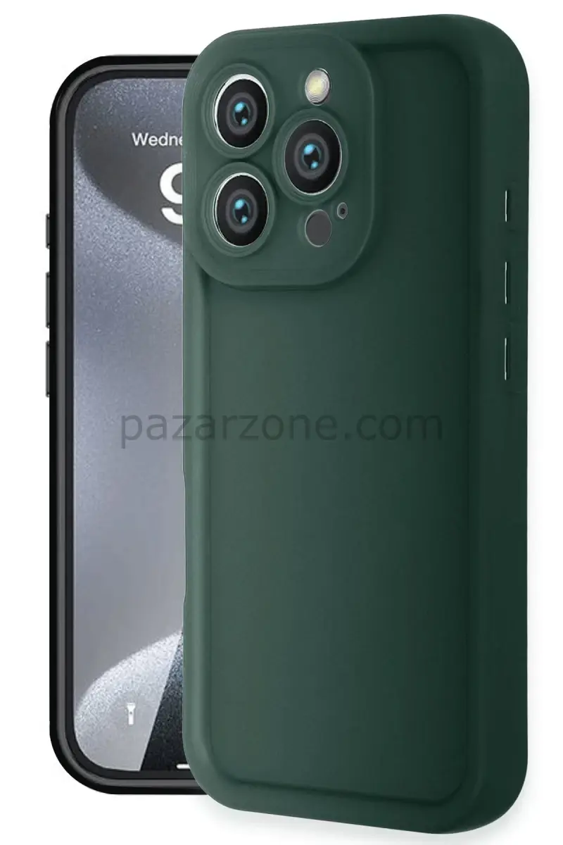Newface Apple iPhone 16 Pro Kılıf Viera Silikon - Koyu Yeşil