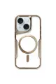 Newface Apple iPhone 15 Plus Kılıf Boyi Magsafe Silikon Kapak - Kahverengi