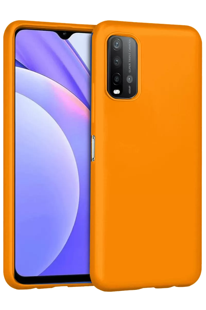 Newface Xiaomi Redmi 9T Kılıf Nano içi Kadife Silikon - Turuncu