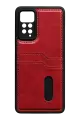 Newface Xiaomi Redmi Note 12 Pro 4G Kılıf Sara Kartvizitli Deri Kılıf - Kırmızı