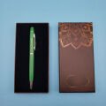 Mandala Desenli Kutulu Yeşil Touchpen Tükenmez Kalem