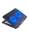 USB Girişli Laptop Soğutma Standı Çift Fan Mavi Işıklı Notebook Soğutucu