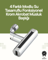 Krom Musluk Başlığı | 4'ü 1 Arada Su Çıkışı | Kolay Montajlı