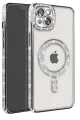 Newface Apple iPhone 14 Kılıf Joke Simli Magneticsafe Kılıf - Gümüş