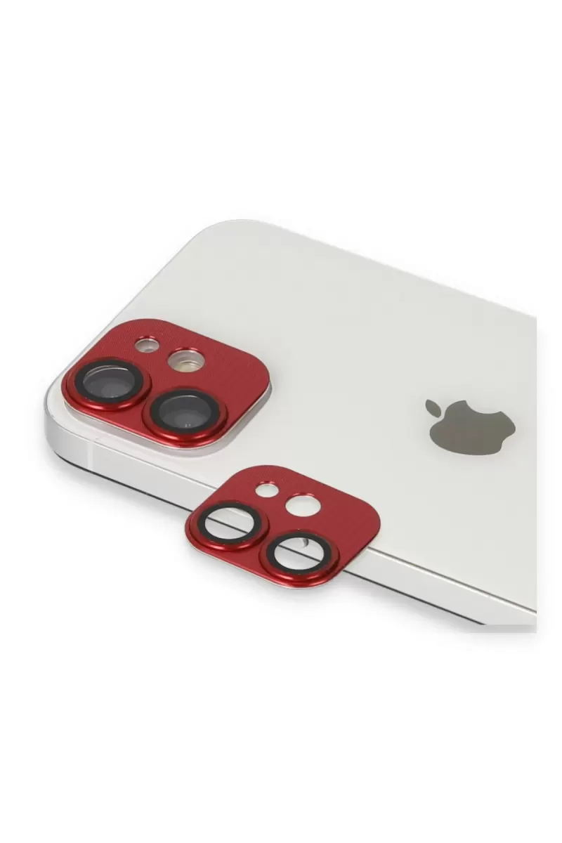 Newface Apple iPhone 11 Pers Alüminyum Kamera Lens - Kırmızı
