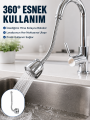 Krom Musluk Uzatma Aparatı 360° Dönebilen Su Tasarruflu Lavabo Fıskiyesi