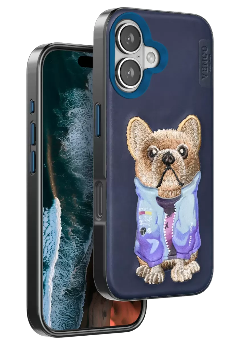 Venco Apple iPhone 16 Cute Desenli Kapak - Lacivert