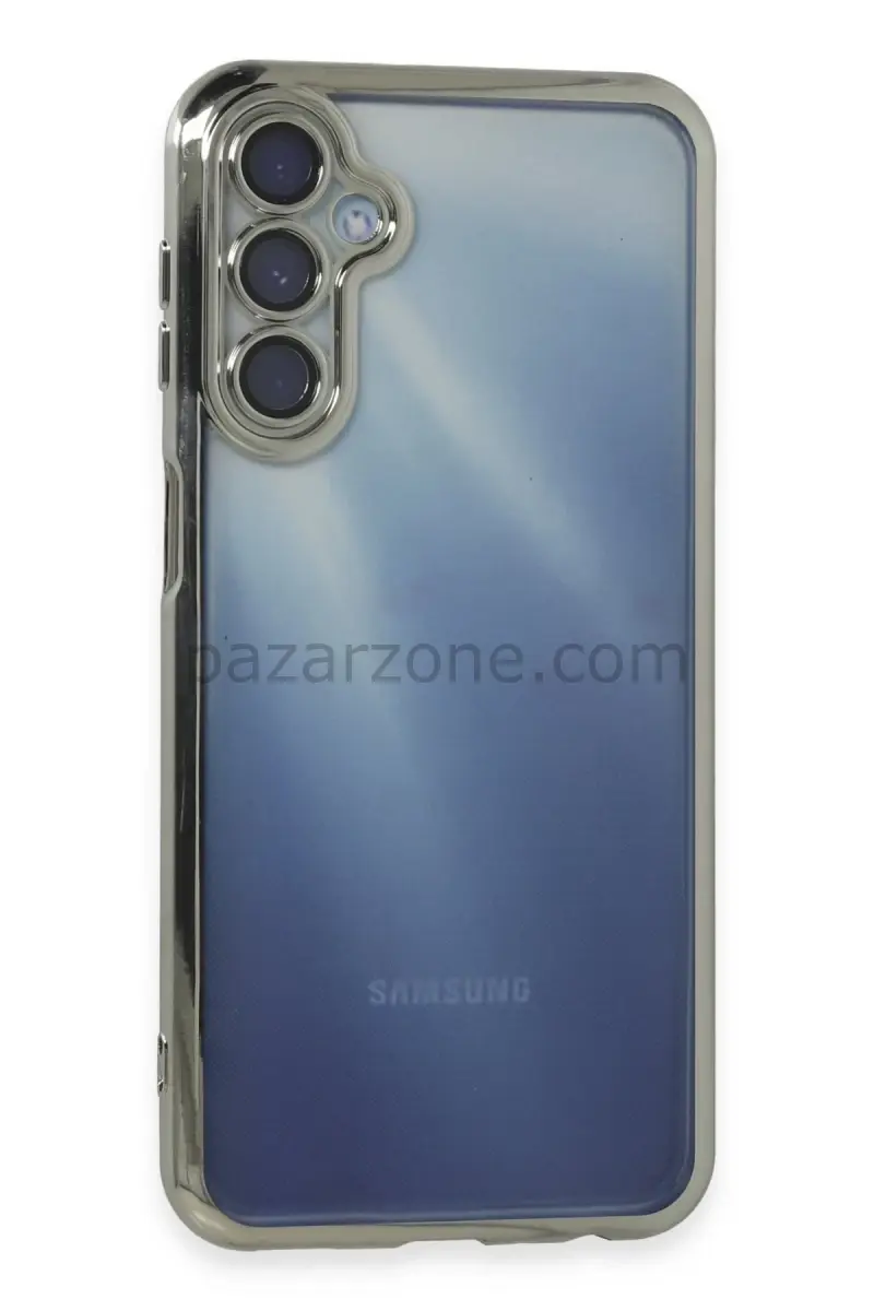 Newface Samsung Galaxy A25 5G Kılıf Razer Lensli Silikon - Gümüş