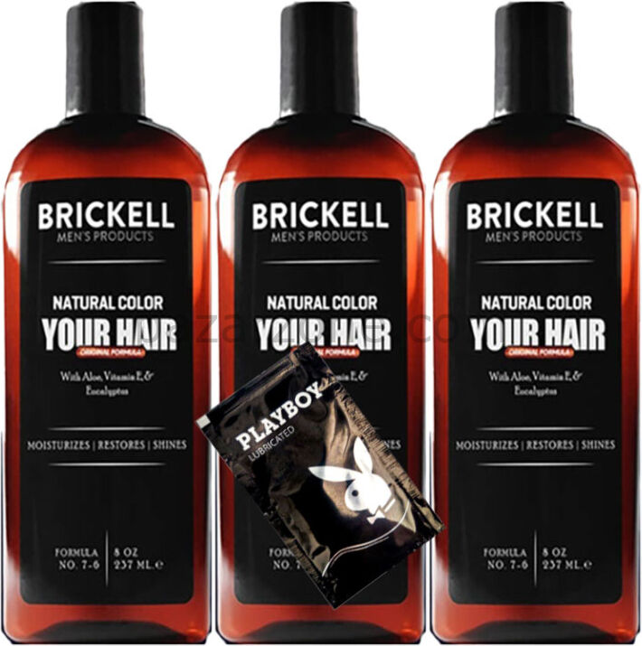 Brickell Anti-White Erkeklere Özel 3 Adet Beyaz Saç Sakal Bakım Şampuanı 237 ml + Hediye Jel