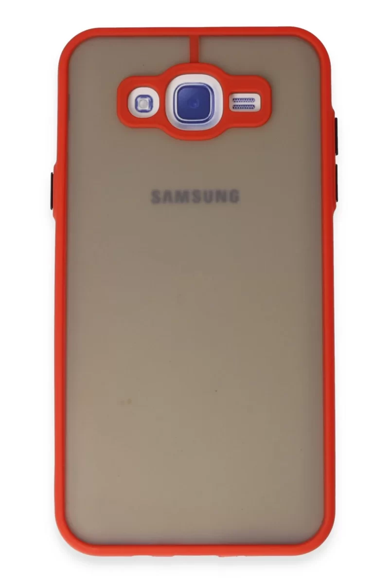 Newface Samsung Galaxy J7 Kılıf Montreal Silikon Kapak - Kırmızı