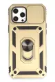 Newface Apple iPhone 12 Pro Max Kılıf Pars Lens Yüzüklü Silikon - Gold