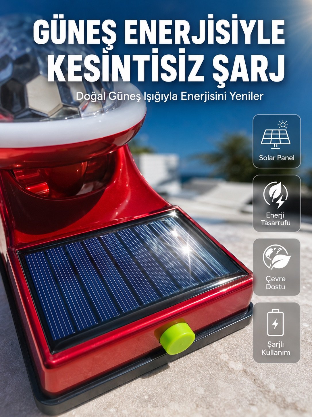 Taşınabilir Solar LED Parti Lambası USB Şarjlı Renkli Dekoratif Aydınlatma