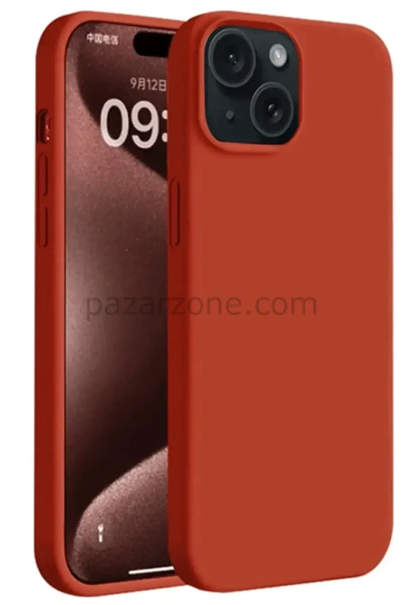 Newface Apple iPhone 15 Plus Kılıf First Silikon - Kırmızı