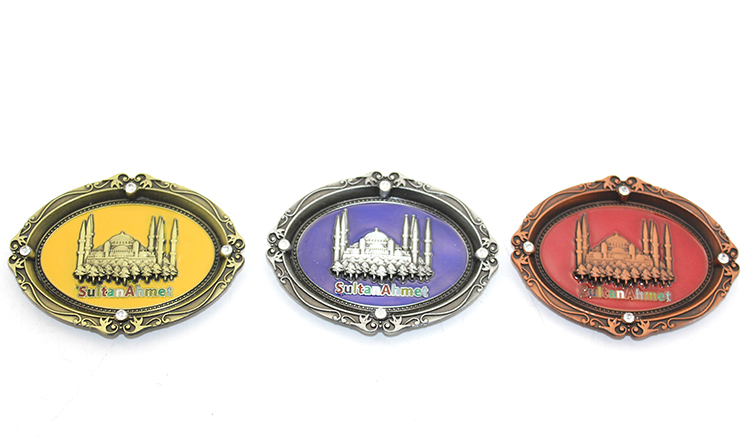 İstanbul Temalı Metal Magnet Sultanahmet Kabartmalı