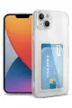 Newface Apple iPhone 14 Kılıf Kart Şeffaf Silikon - Şeffaf