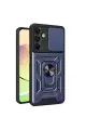 Newface Samsung Galaxy A16 5G Kılıf Pars Lens Yüzüklü Silikon - Lacivert
