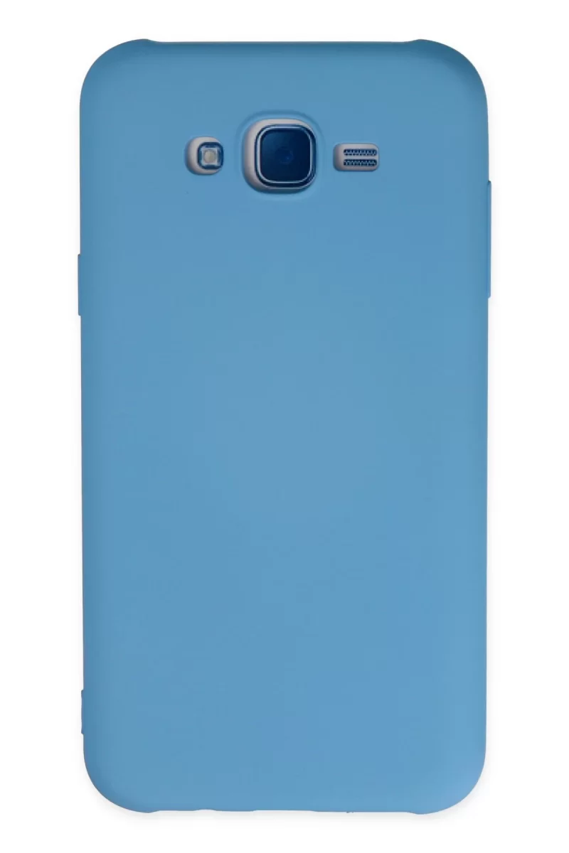 Newface Samsung Galaxy J7 Kılıf Nano içi Kadife Silikon - Mavi
