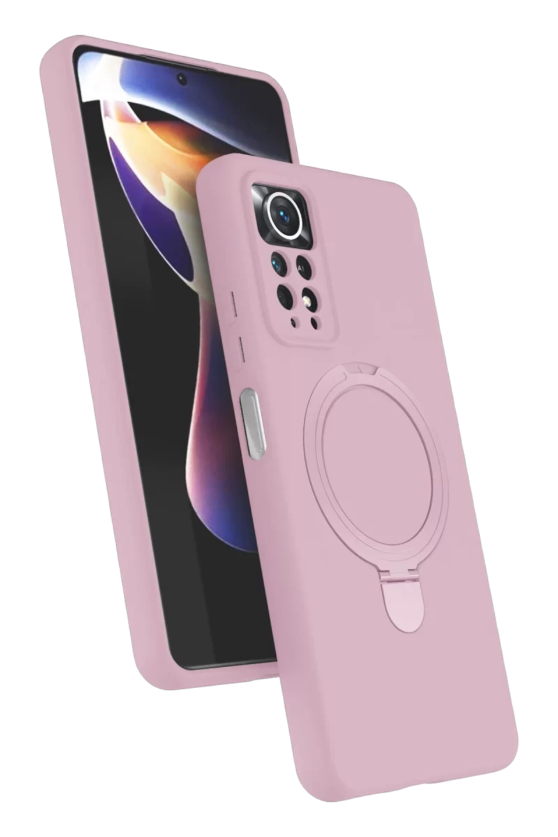 Newface Xiaomi Redmi Note 12 Pro 4G Regal Magsafe Standlı Kapak - Açık Pembe
