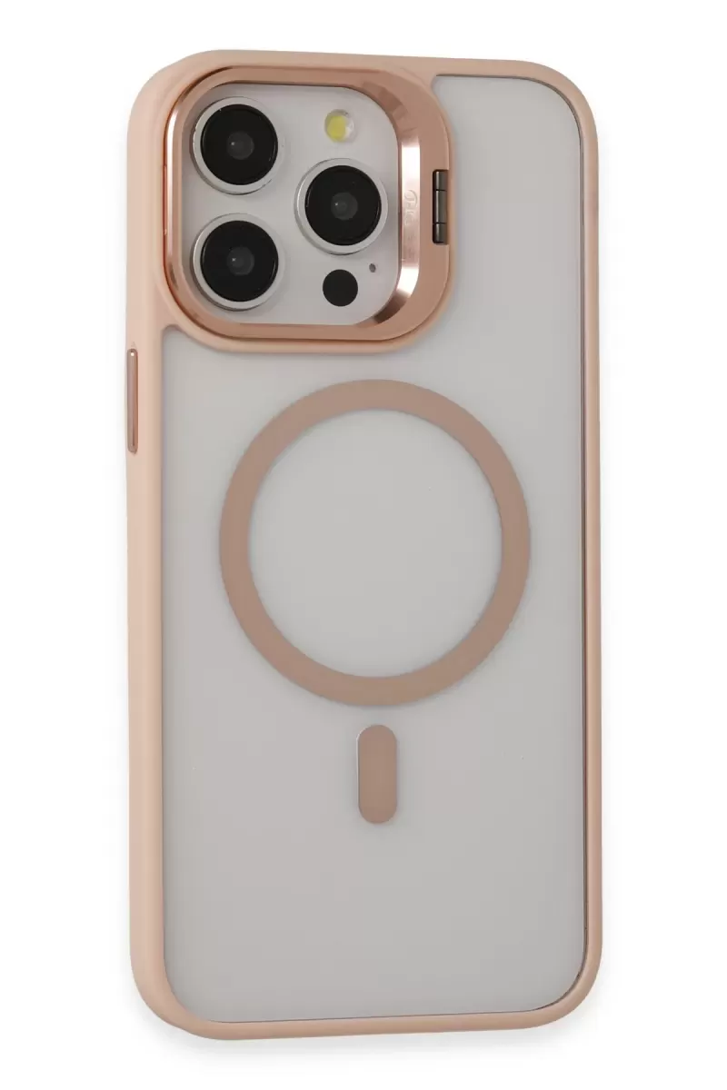 Joko Apple iPhone 15 Pro Max Kılıf Roblox Lens Magsafe Standlı Kapak - Pudra