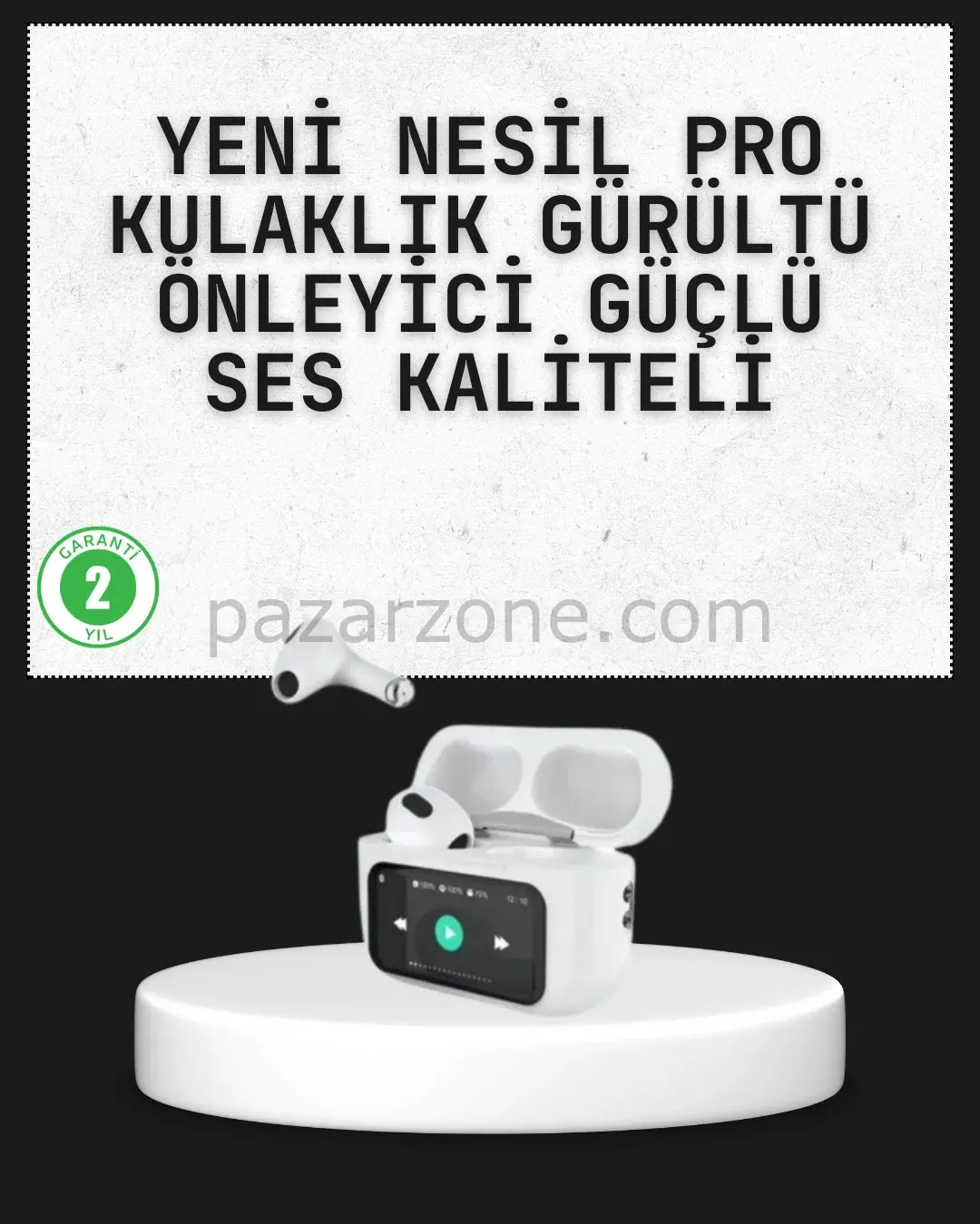 Akıllı Sensörlü Su Geçirmez Bluetooth Kulaklık Güçlü Batarya ve Bass