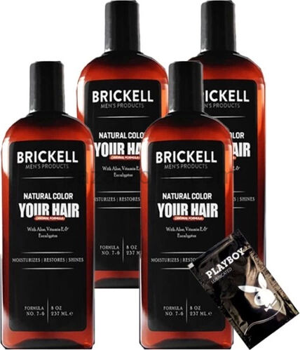 Brickell Erkeklere 4 Adet 237 ml Saçsakal Şampuanı Brickell Antibeyaz + Yanında Jel