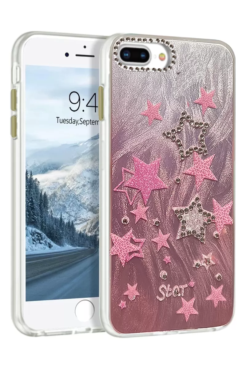 Newface Apple iPhone 7 Plus Kılıf Blade Aynalı Desenli Kapak - Desen 7