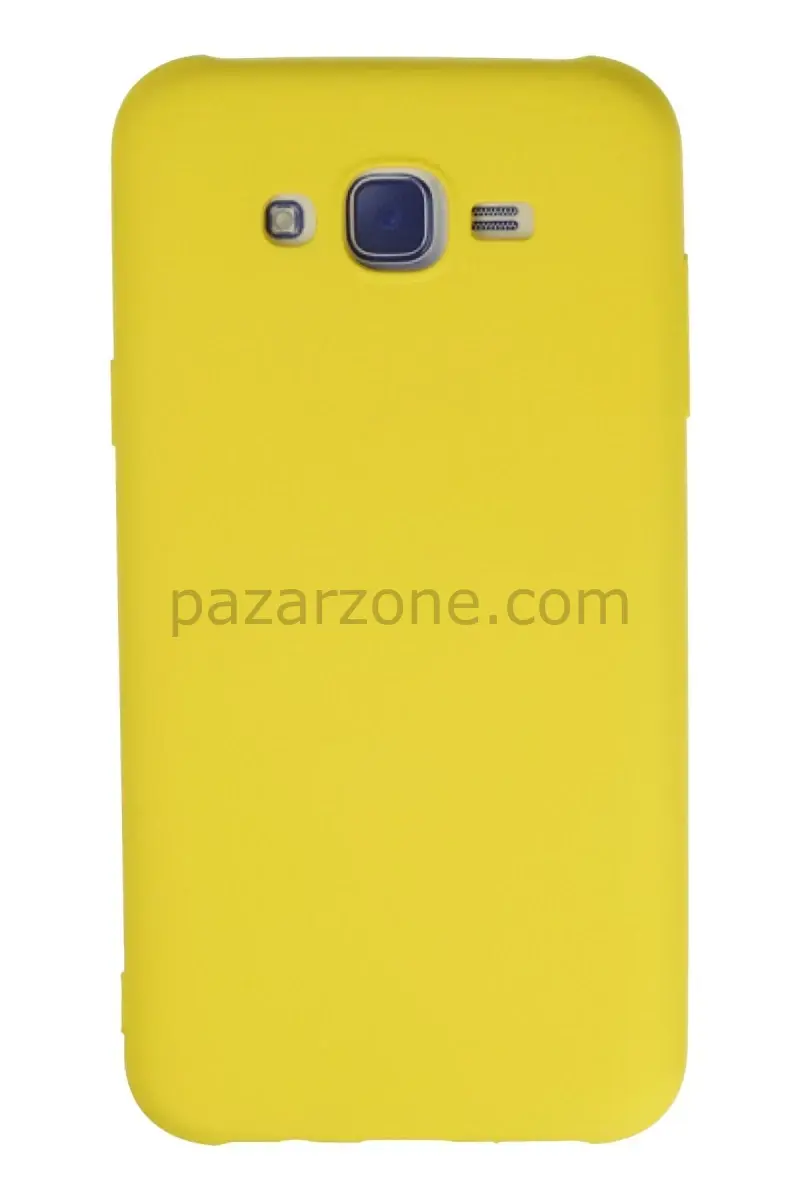 Newface Samsung Galaxy J7 Kılıf Nano içi Kadife Silikon - Sarı