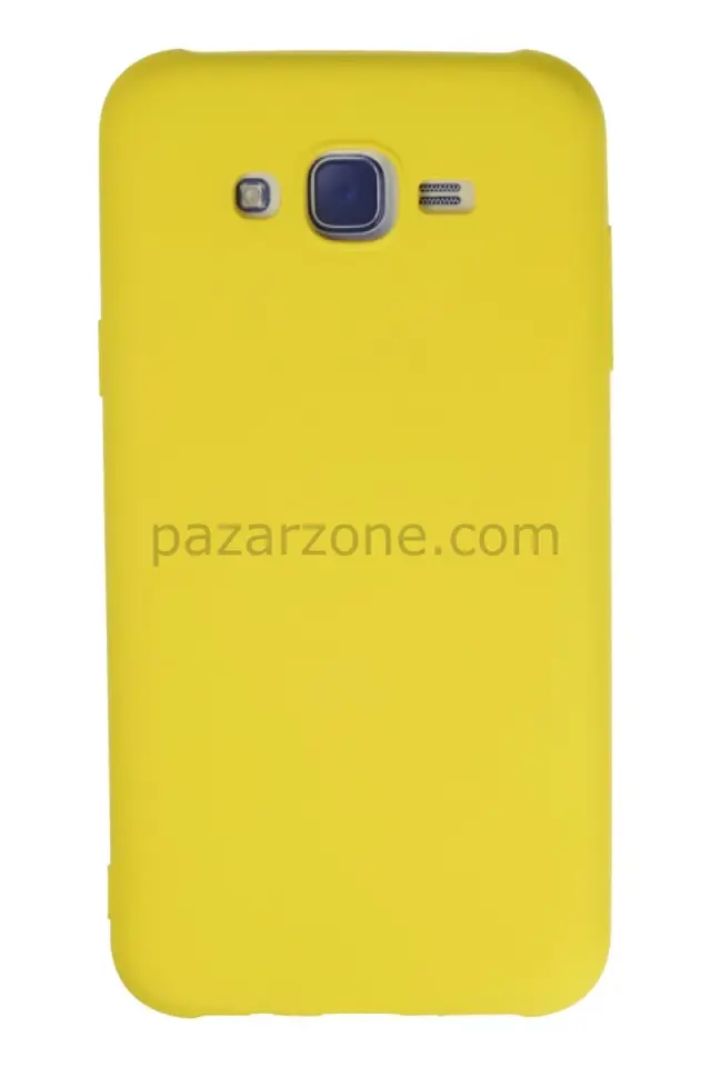Newface Samsung Galaxy J7 Kılıf Nano içi Kadife Silikon - Sarı