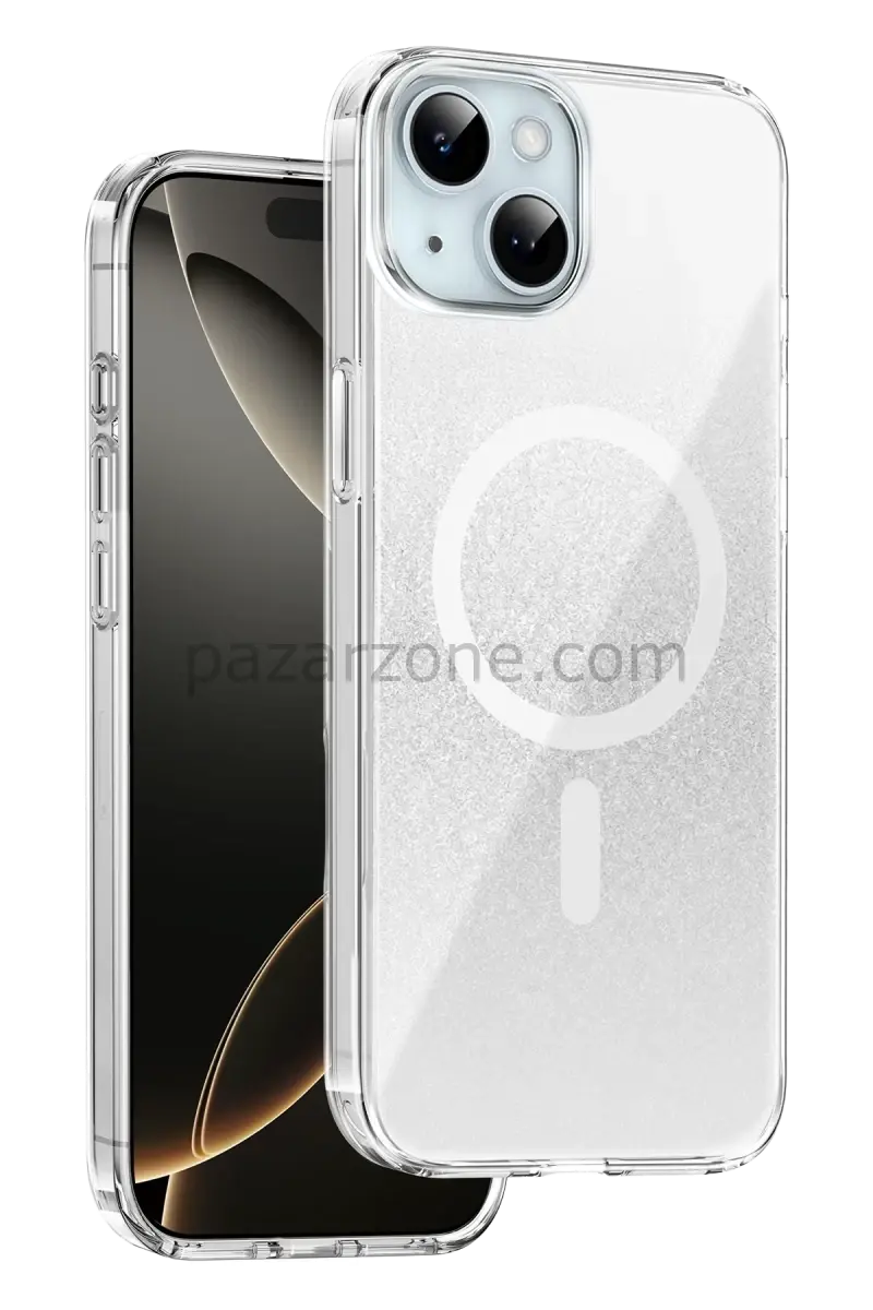 Onegif Apple iPhone 14 Sora Simli Magsafe Kapak - Beyaz