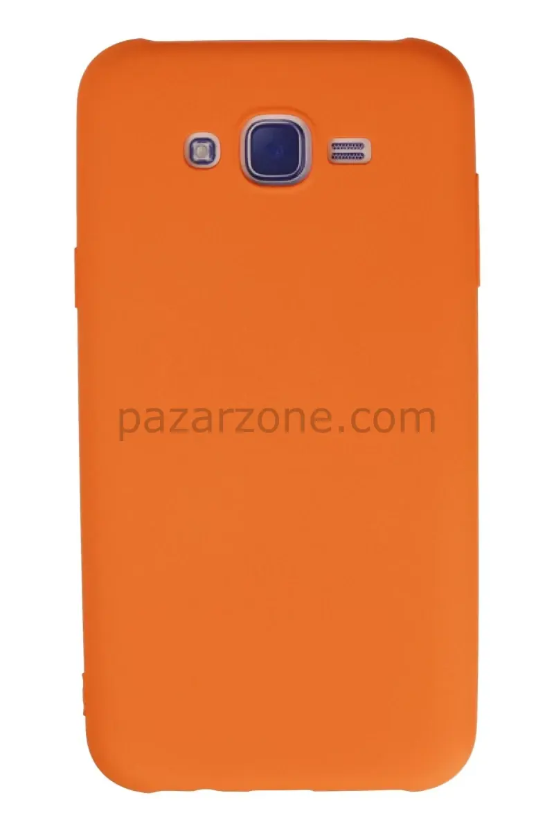 Newface Samsung Galaxy J7 Kılıf Nano içi Kadife Silikon - Turuncu