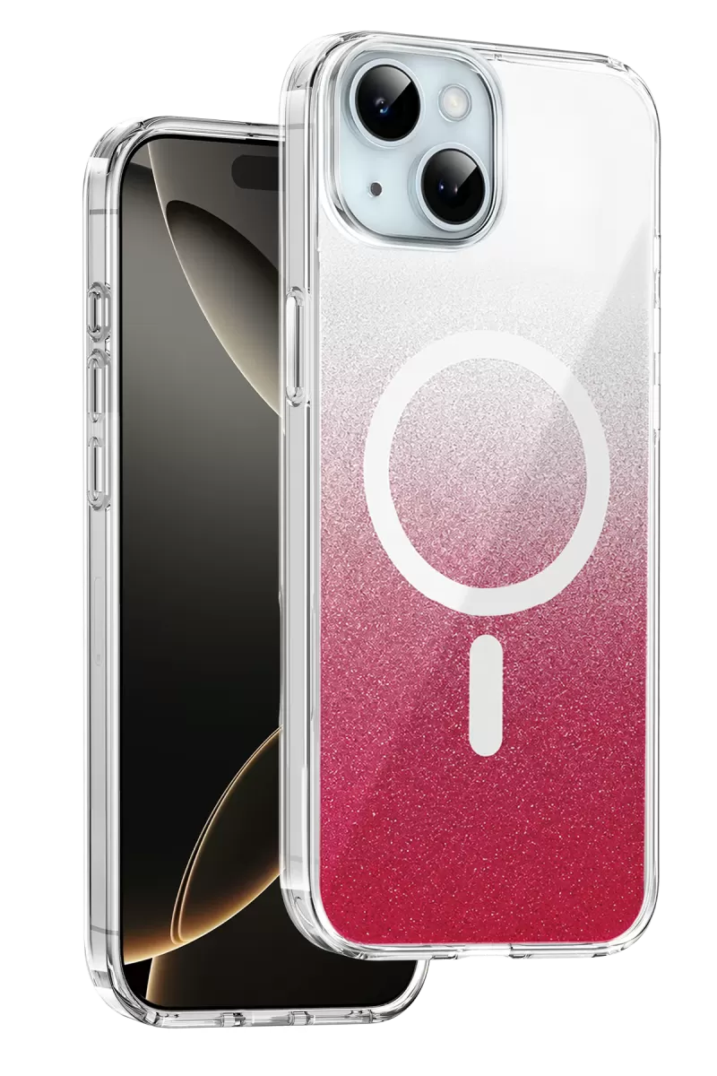 Onegif Apple iPhone 14 Sora Simli Magsafe Kapak - Kırmızı