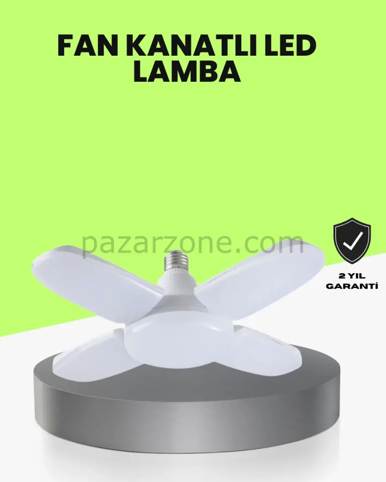 Katlanabilir 4 Kollu LED Ampül 60 Watt 6000 Lumen Beyaz Işık