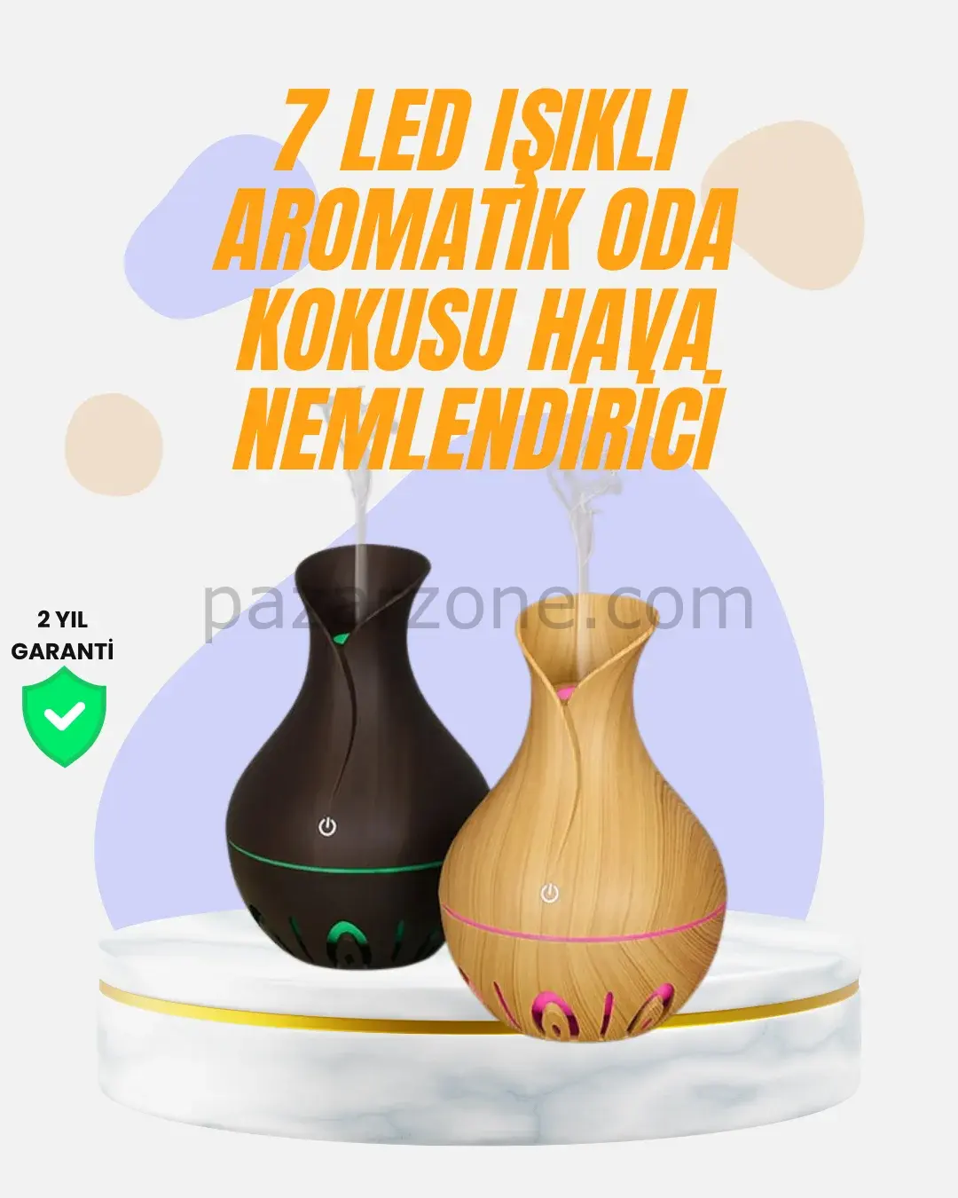 Led Işıklı Ultrasonik Oda Nemlendirici ve Uçucu Yağ Difüzörü