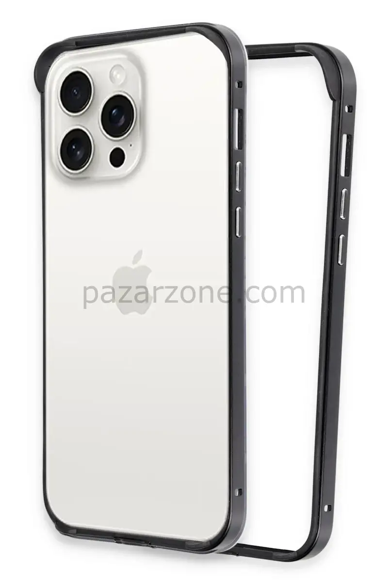 Joko Apple iPhone 15 Pro Max Land Bumper Koruma Kapak - Siyah