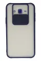 Newface Samsung Galaxy J7 Kılıf Palm Buzlu Kamera Sürgülü Silikon - Lacivert